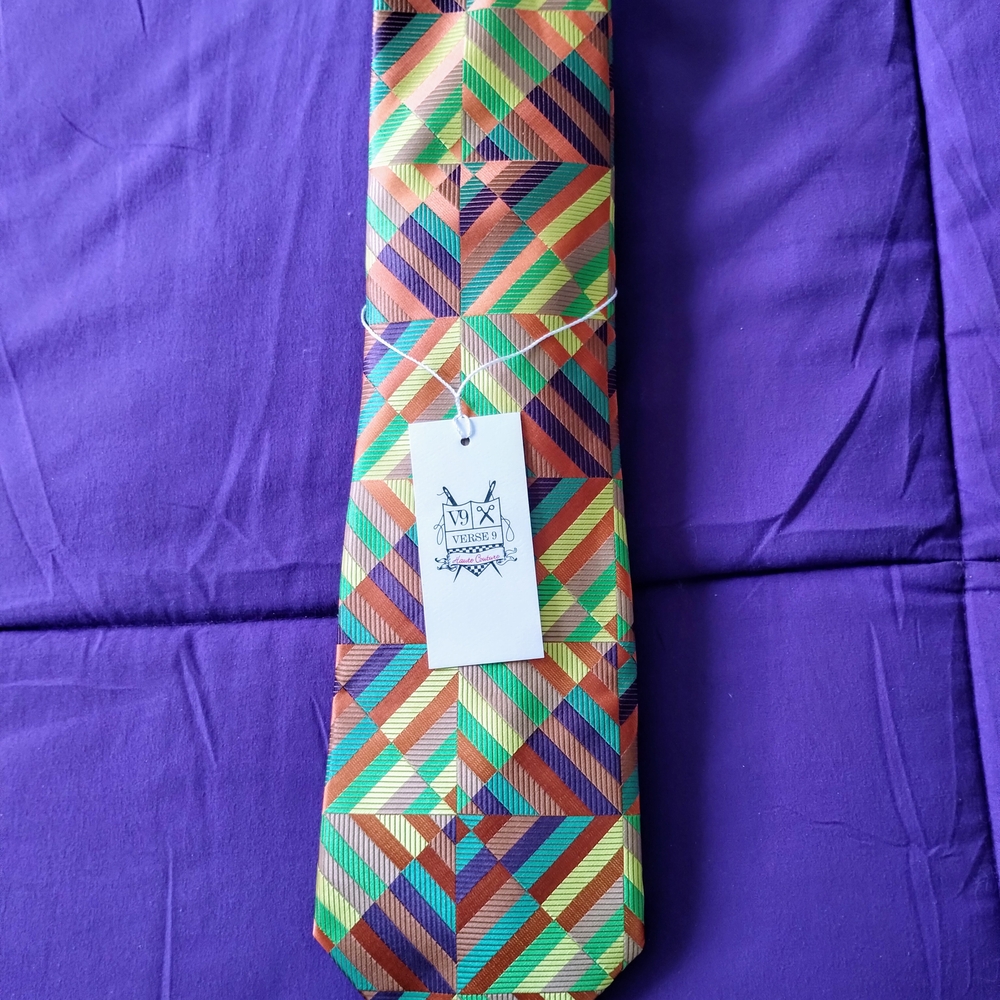 Haute Couture Multicolor Geometric Tie